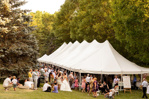 elegant pink, blue green and ivory backyard wedding in Wisconsin with photos by Susan Stripling Photography via junebugweddings.com