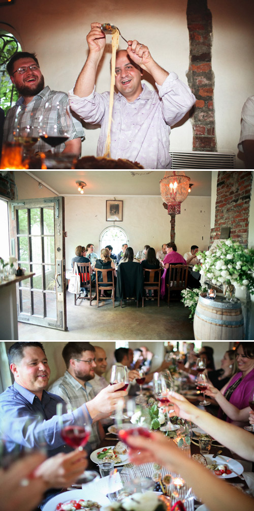 Planning a rehearsal dinner, photos at the Corson Building by Michèle Waite Photography | Junebug Weddings