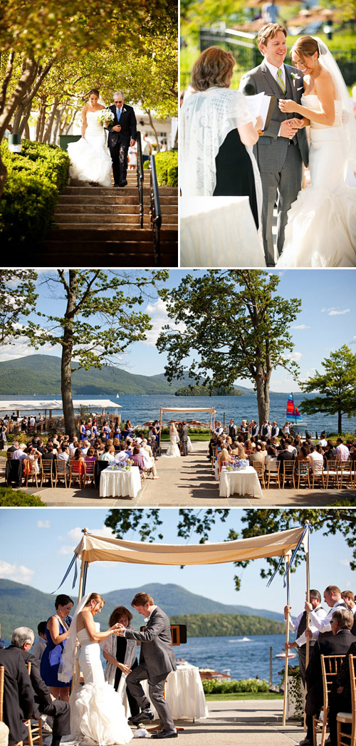 pretty, preppy blue, light green and white wedding at The Sagamore Resort in Lake George, New York, photos by Tracey Buyce Photography