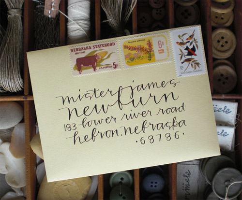 Wedding calligraphy by Patricia Mumau of Primele | junebugweddings.com