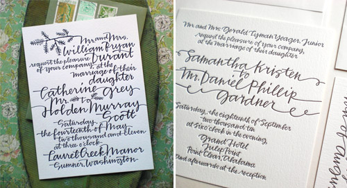 Wedding calligraphy by Patricia Mumau of Primele | junebugweddings.com