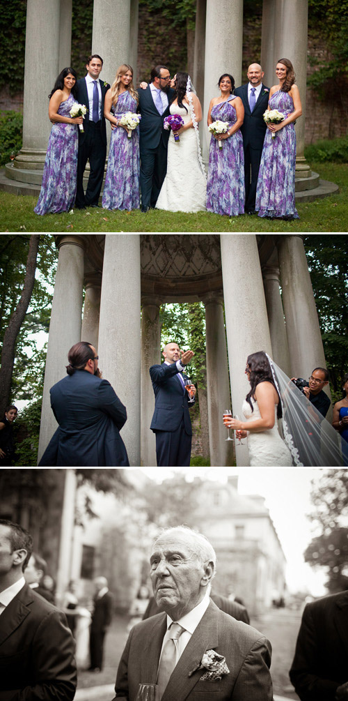 vintage, library-inspired, purple and gold wedding at Alder Manor, Yonkers, NY - wedding photography by Dave Robbins