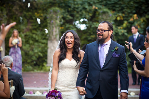 vintage, library-inspired, purple and gold wedding at Alder Manor, Yonkers, NY - wedding photography by Dave Robbins