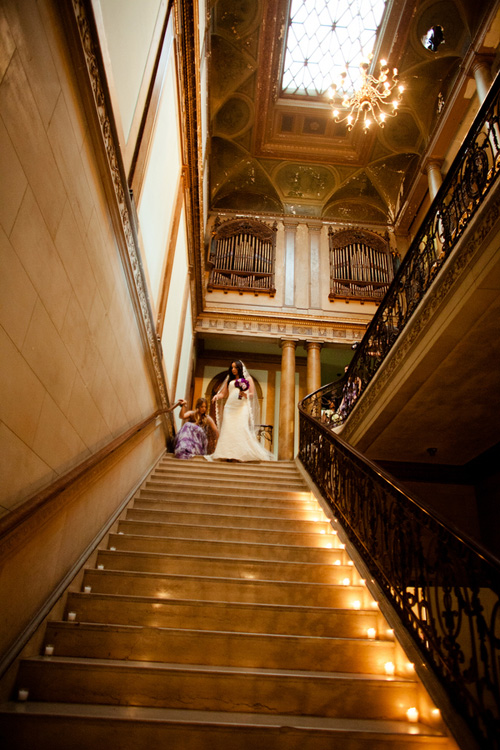 vintage, library-inspired, purple and gold wedding at Alder Manor, Yonkers, NY - wedding photography by Dave Robbins