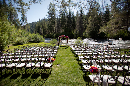 Lake Tahoe wedding in saturated jewel tones - photos by Catherine Hall Studios | junebugweddings.com