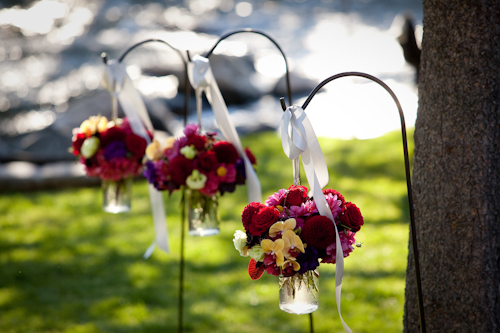 Lake Tahoe wedding in saturated jewel tones - photos by Catherine Hall Studios | junebugweddings.com