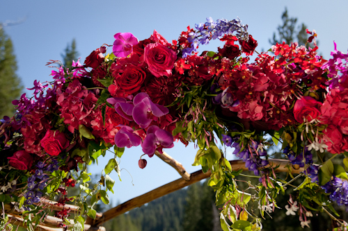 Lake Tahoe wedding in saturated jewel tones - photos by Catherine Hall Studios | junebugweddings.com