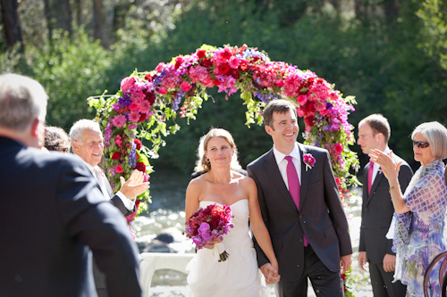 Lake Tahoe wedding in saturated jewel tones - photos by Catherine Hall Studios | junebugweddings.com