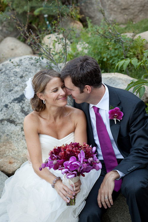 Lake Tahoe wedding in saturated jewel tones - photos by Catherine Hall Studios | junebugweddings.com