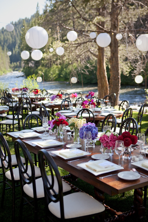 Lake Tahoe wedding in saturated jewel tones - photos by Catherine Hall Studios | junebugweddings.com