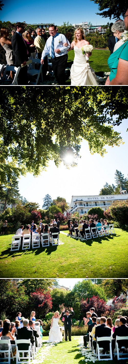 nature inspired San Juan Island wedding at Roche Harbor Resort - gorgeous wedding photos by top Seattle based wedding photographers Laurel McConnell and Barbie Hull on Junebug weddings