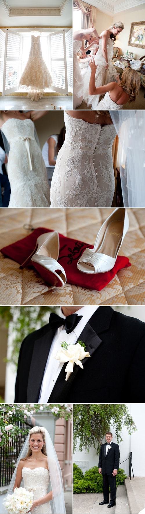 Bride and Groom apparel at southern garden wedding in Charleston, South Carolina, photography by Leigh Webber