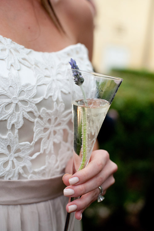 Lavandar champagne cocktail at William Aiken House reception venue in Charleston, South Carolina, photography by Leigh Webber
