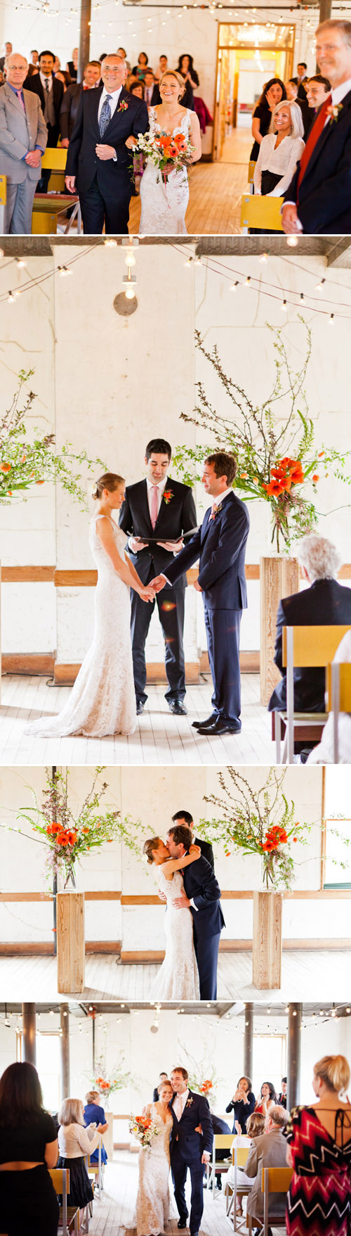 Springtime Sausalito Wedding with Orange Decor - Flowers by Studio Choo - Photos by Mastin Studio | Junebug Weddings