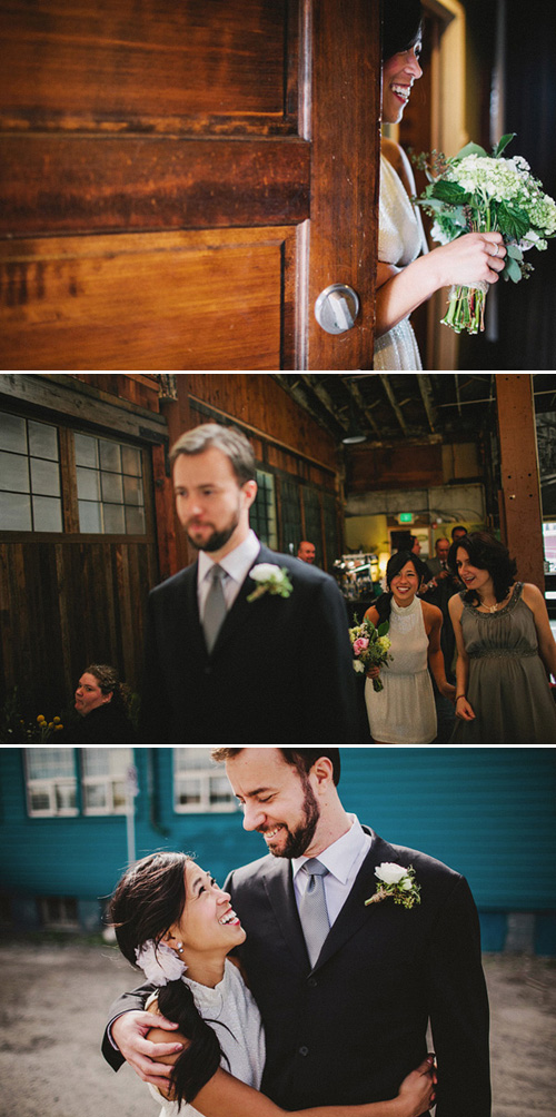 SODO Park Wedding, Photo by Benj Haisch via Junebug Weddings