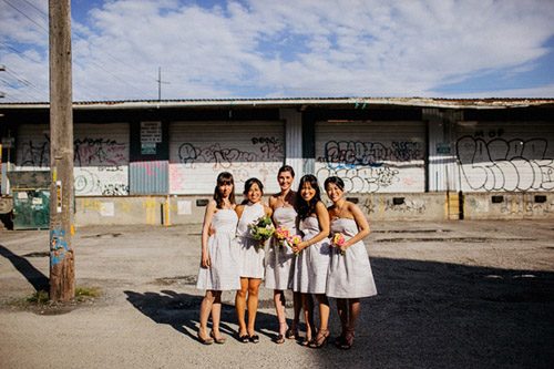 SODO Park Wedding, Photo by Benj Haisch via Junebug Weddings