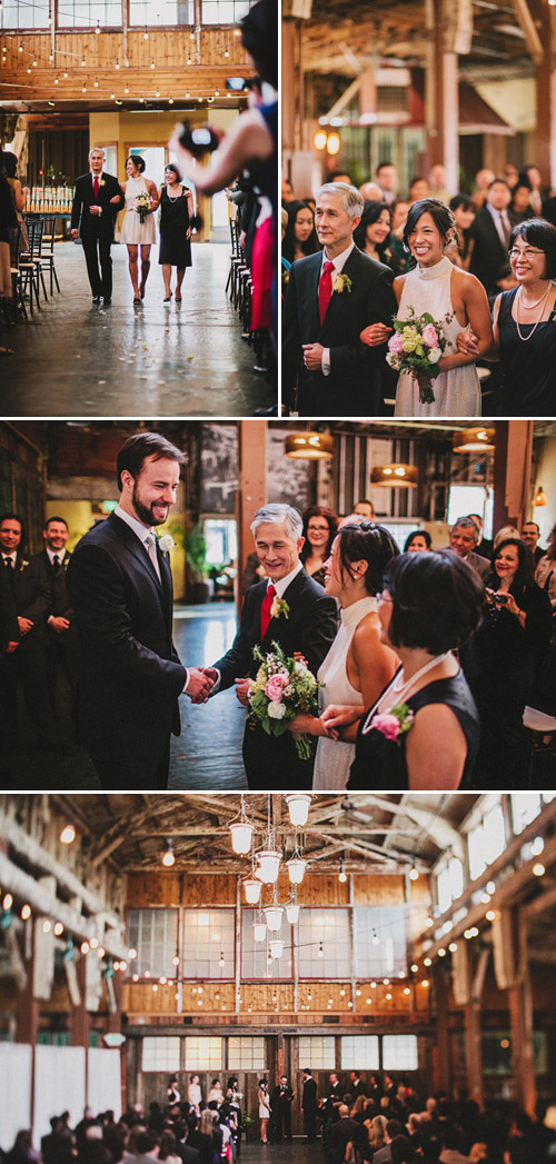 SODO Park Wedding, Photo by Benj Haisch via Junebug Weddings