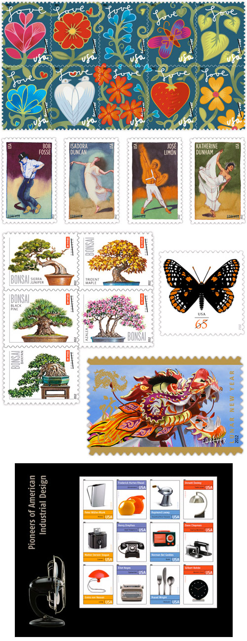 US Postal Service stamp information and designs, wedding invitation stamp ideas at Beyond the Perf and USA Philatelic