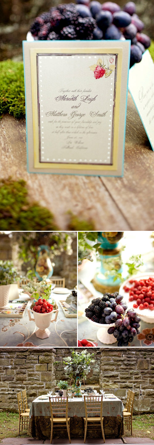 Watercolor inspired wedding decor by Momental Designs, photos by Darker Shades of Brown Photography | junebugweddings.com