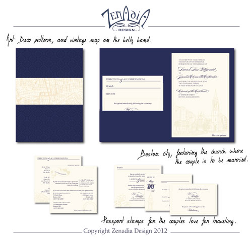 Custom Wedding Invitations by Zenadia Design | via junebugweddings.com