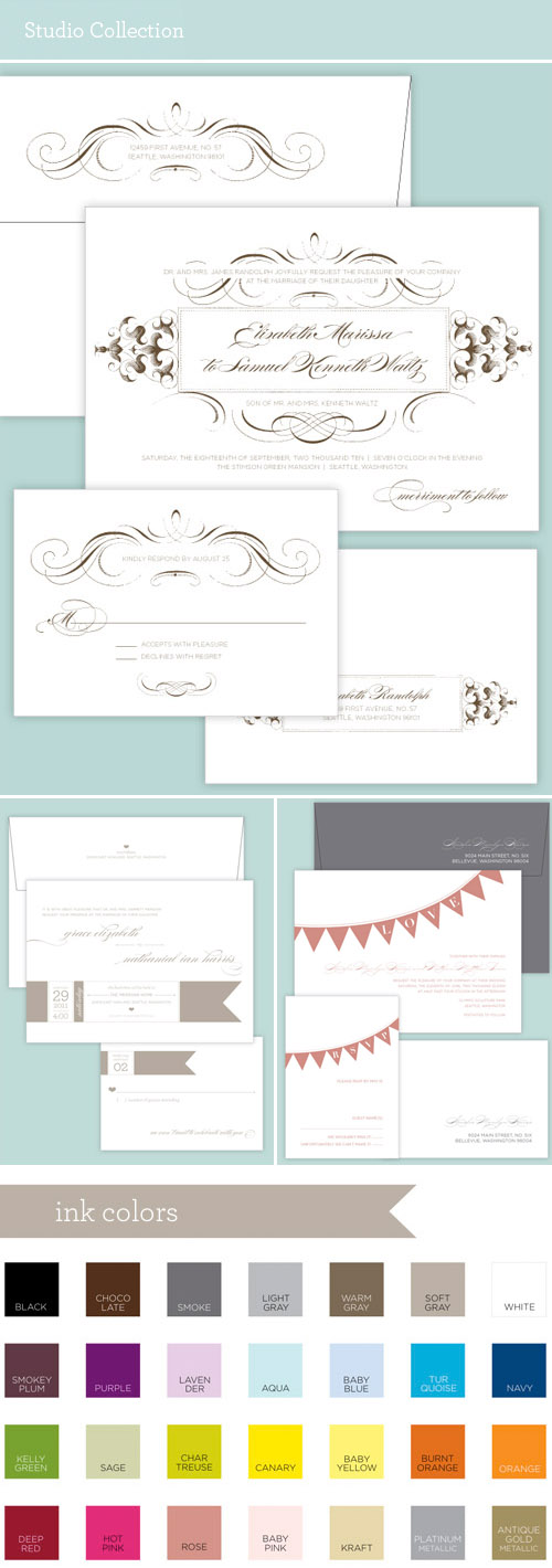 wedding invitations from Brown Sugar Design's Studio Collection