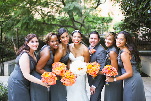 Elegant white, grey, and orange wedding; photos by Adrienne Gunde Photography | junebugweddings.com