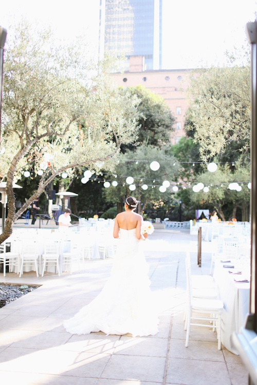 Elegant white, grey, and orange wedding; photos by Adrienne Gunde Photography | junebugweddings.com