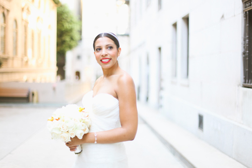 Elegant white, grey, and orange wedding; photos by Adrienne Gunde Photography | junebugweddings.com