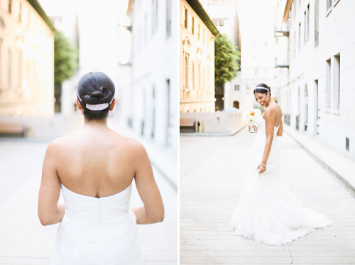 Elegant white, grey, and orange wedding; photos by Adrienne Gunde Photography | junebugweddings.com