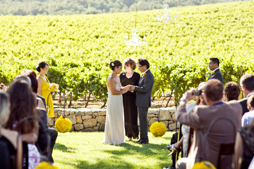 Elegant Yellow Wedding at HammerSky Vineyards - photos by Mike Larson | Junebug Weddings