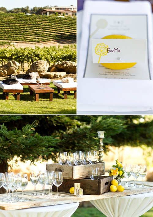 Elegant Yellow Wedding at HammerSky Vineyards - photos by Mike Larson | Junebug Weddings