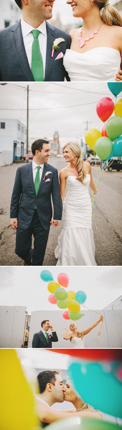 Colorful modern Seattle wedding, photos by Benj Haisch | Junebug Weddings