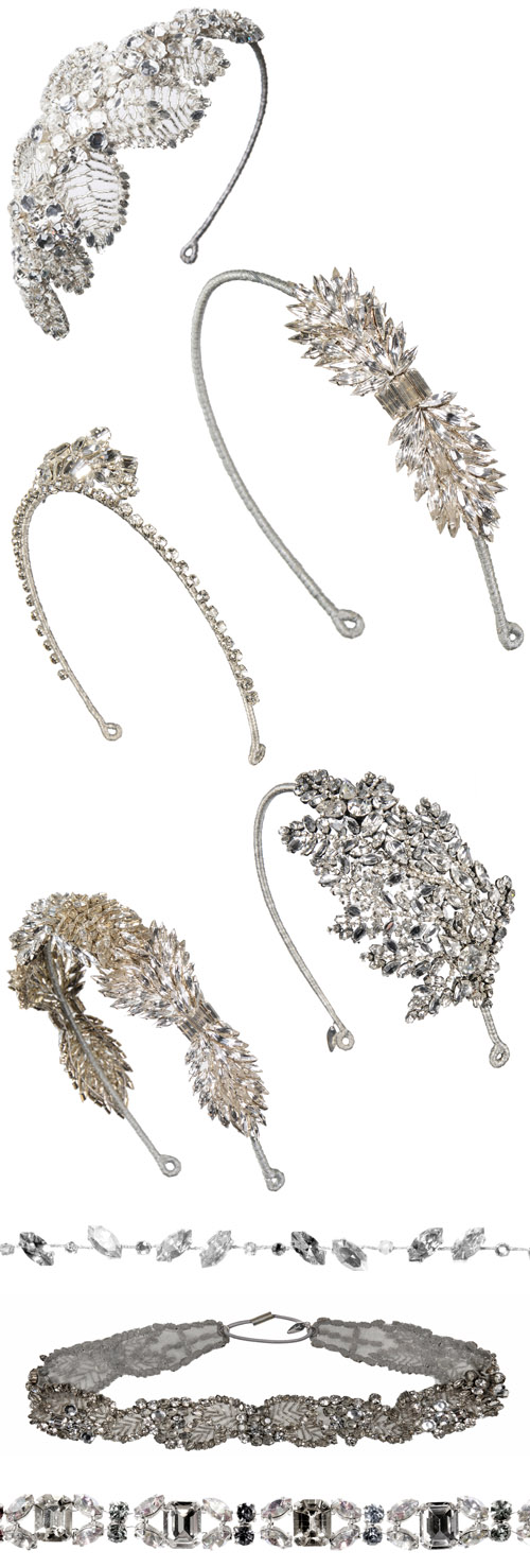 wedding headbands by Jenny Packham - spring 2014 bridal collection | via junebugweddings.com