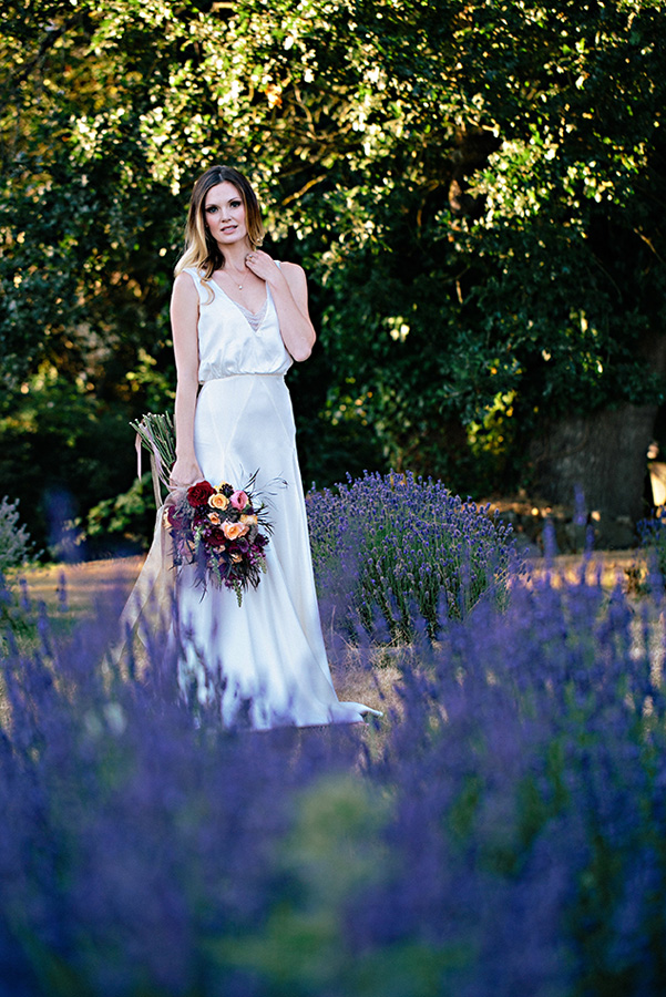 lavender farm wedding inspiration photo shoot with photos by Jennifer Ballard Photography | via junebugweddings.com