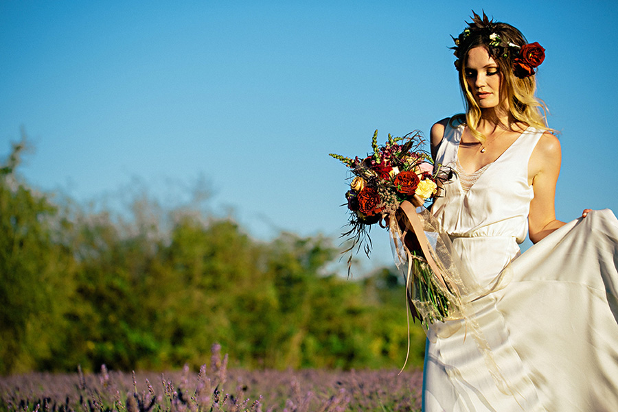 lavender farm wedding inspiration photo shoot with photos by Jennifer Ballard Photography | via junebugweddings.com