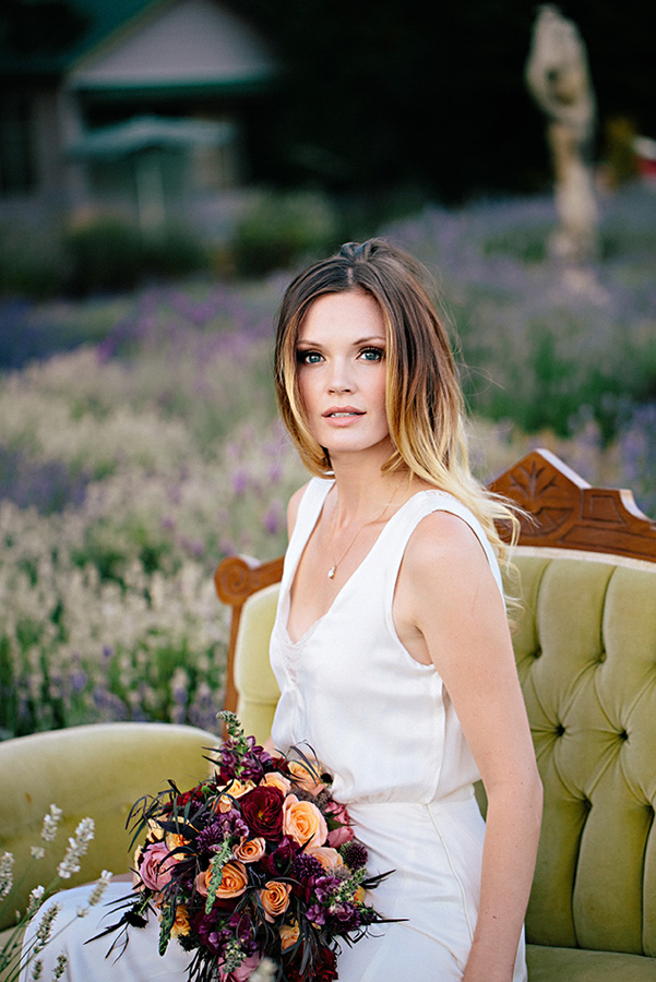 lavender farm wedding inspiration photo shoot with photos by Jennifer Ballard Photography | via junebugweddings.com