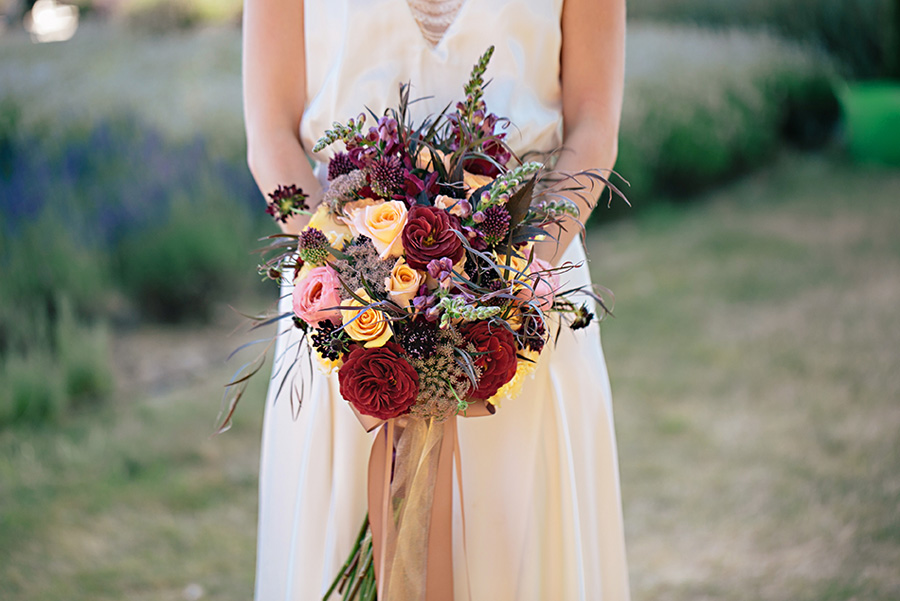 lavender farm wedding inspiration photo shoot with photos by Jennifer Ballard Photography | via junebugweddings.com