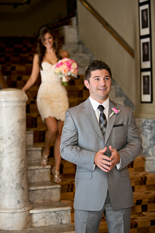 elegant pink and white wedding at the Arctic Club in Seattle with photos by Alante Photography | junebugweddings.com