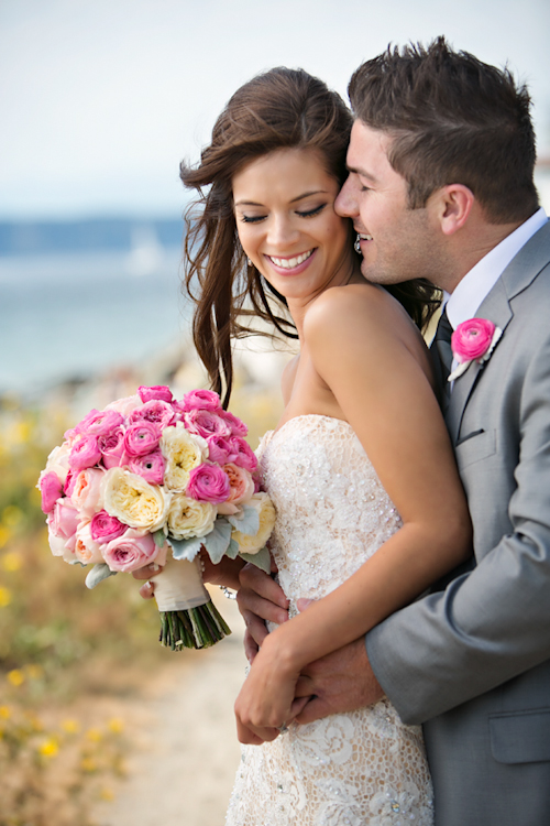 elegant pink and white wedding at the Arctic Club in Seattle with photos by Alante Photography | junebugweddings.com