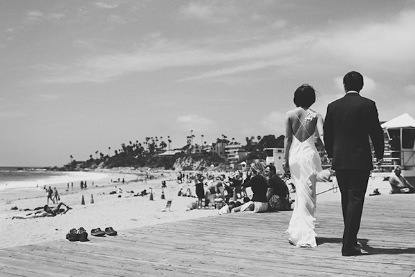 pink and white beach wedding at Montage Laguna Beach in California, photos by Erik Clausen  | via junebugweddings.com