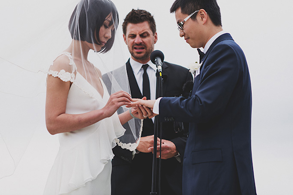 pink and white beach wedding at Montage Laguna Beach in California, photos by Erik Clausen  | via junebugweddings.com