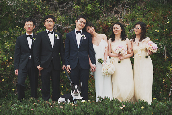 pink and white beach wedding at Montage Laguna Beach in California, photos by Erik Clausen  | via junebugweddings.com