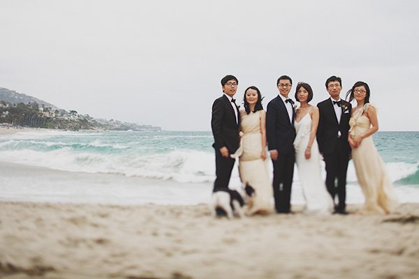 pink and white beach wedding at Montage Laguna Beach in California, photos by Erik Clausen  | via junebugweddings.com