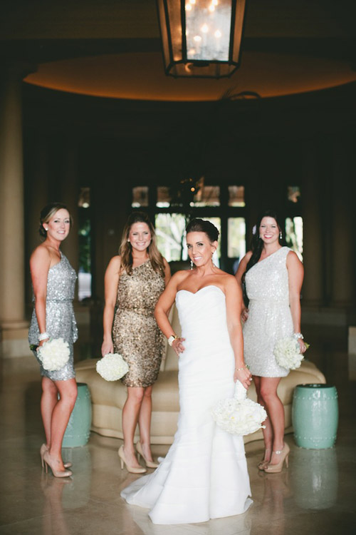 Black white and gold hotsell wedding bridesmaids