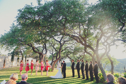 pink, blue and white summer wedding at Hacienda Del Lago, Volente, Texas - photo by Christina Carroll | via junebugweddings.com