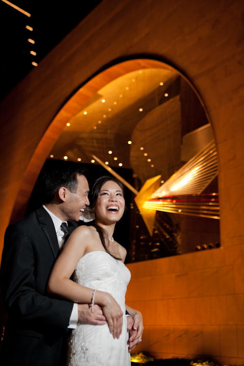 segerstrom center for the arts wedding photo by Jules Bianchi | junebugweddings.com