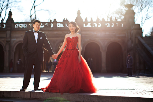 NYC engagement session featuring couture gowns, photos by Jason Groupp Photography | junebugweddings.com