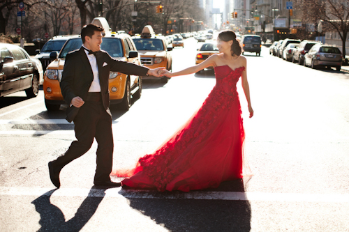 NYC engagement session featuring couture gowns, photos by Jason Groupp Photography | junebugweddings.com