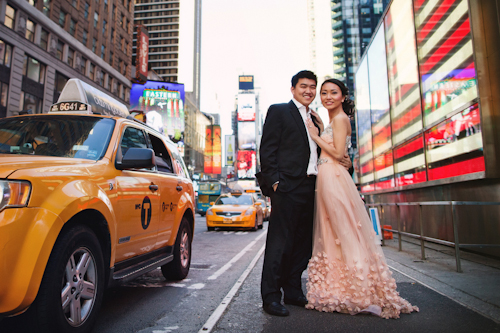 NYC engagement session featuring couture gowns, photos by Jason Groupp Photography | junebugweddings.com