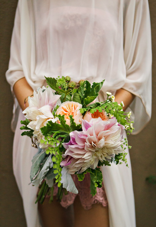 whimsical garden wedding bouquet by Floracopia - photo by Joy Marie Studios | junebugweddings.com